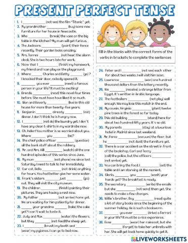 Present Perfect Gap fill