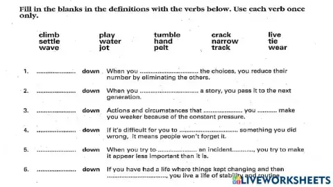 Phrasal verbs - DOWN - 5