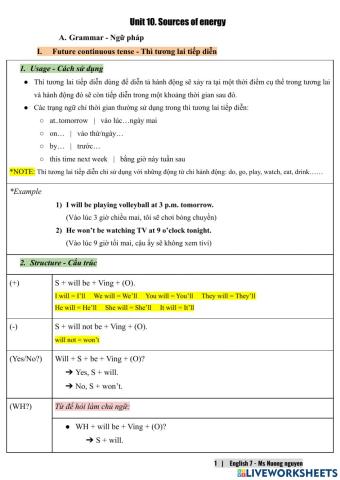 E7U10 Sources of energy -nuongnguyen