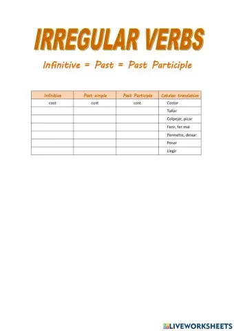 Irregular Verbs (group 1)