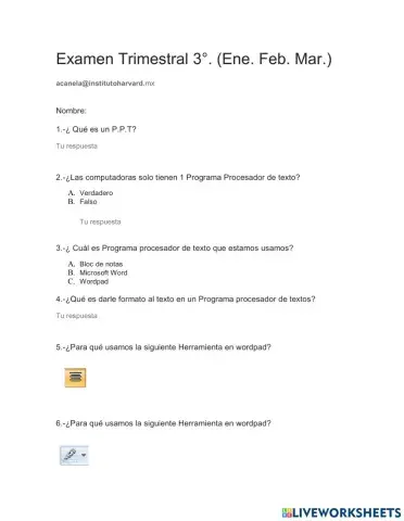Examen  3°