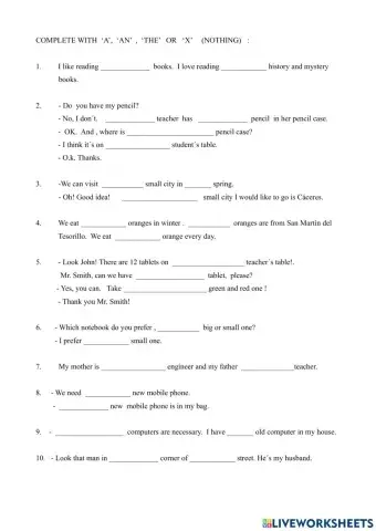 Definite, indefinite article