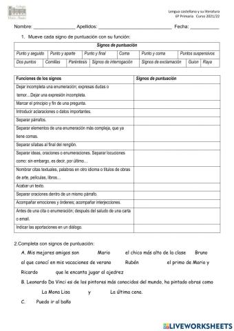 Signos de puntuación. Preposiciones, conjunciones e interjecciones.