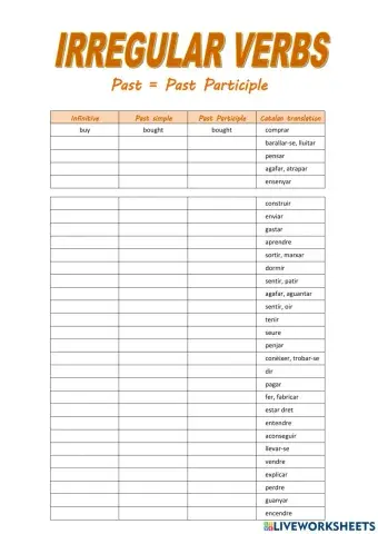 Irregular verbs (group 2)