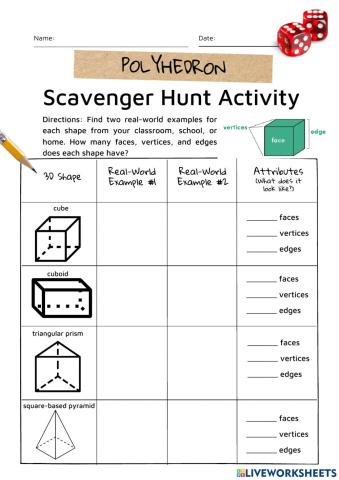 3D Shape - Scavenger Hunt Activity