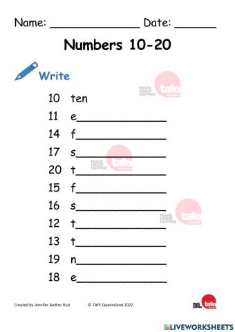 Numbers 10-20  v2