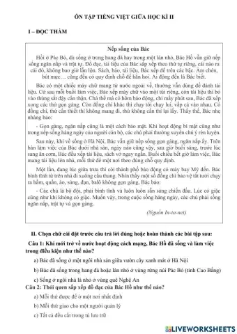 Ôn tập tv giữa hkii