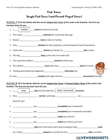 Grammar Activity 7 and 8