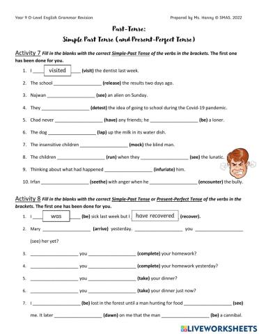 Grammar Activity 7 and 8