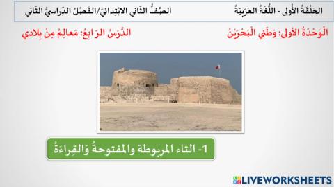 تدريبات درس معالم من بلادي