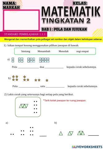 Matematik Tingkatan 2: Mengenal dan memerihalkan pola