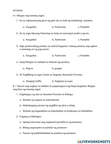 Mga Kaugalian, Paniniwala, at Tradisyon