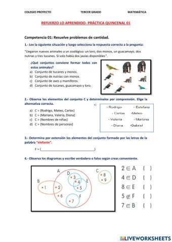 Práctica quincenal 01 de matemática (competencia 01)