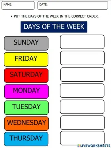 Days of the week