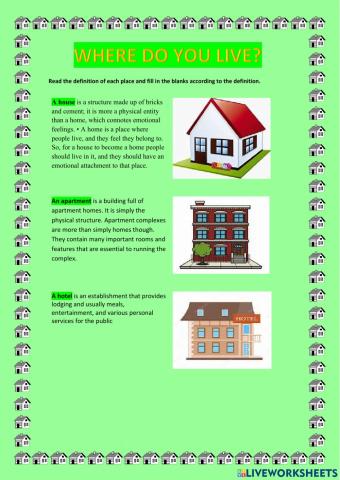 Places ( What do you live)