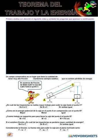 Teorema del Trabajo y la Energía (Cinética y Potencial)