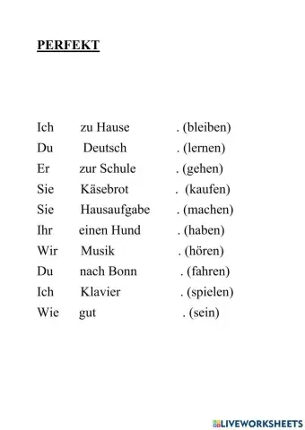 Perfekt mit haben und sein