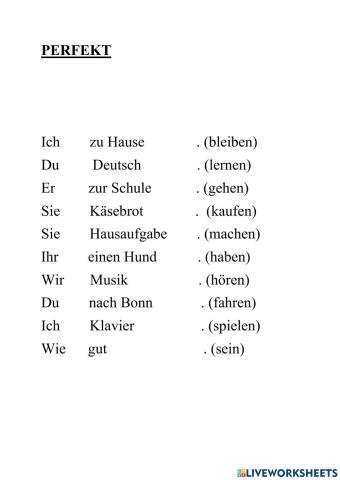 Perfekt mit haben und sein