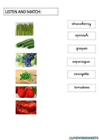 Fruits and vegetables