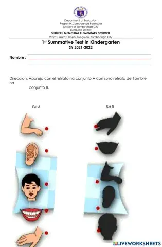 Summative Test in Kindergarten