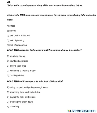 IELTS Listening Practice Exercise 28