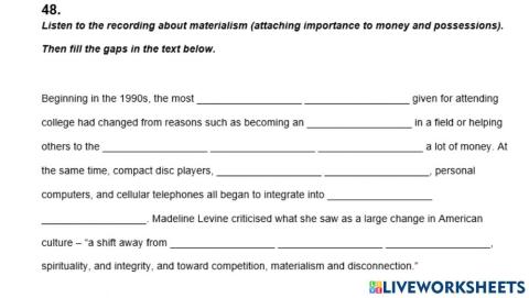 IELTS Listening Practice Exercise 48