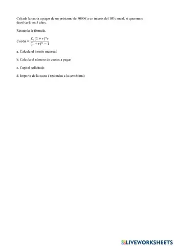 Problema ''El precio del dinero''