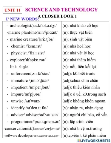 English 8- unit 11-a closer look 1