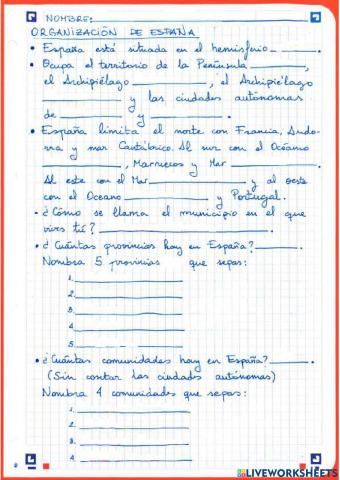 Organización de españa