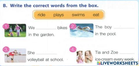 Write the correct words from the box