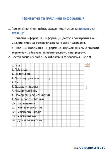 Приватна і публічна інформація