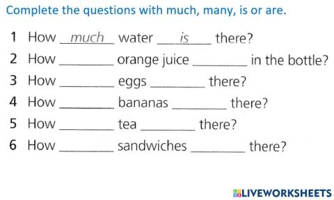 How much, How many, is or are