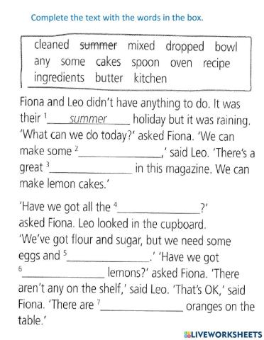 Baking cakes story
