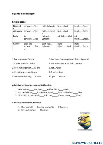 Starke Adjektivdeklination