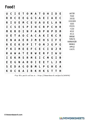 Food wordsearch kids box 2