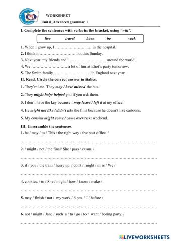 G5-Unit 8: Advanced grammar 1