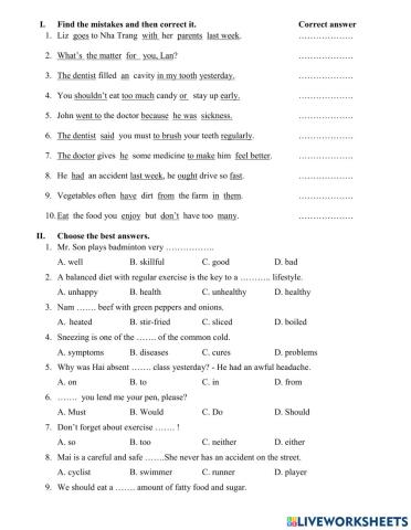 Revision 3 for mid-term test (2nd semester)