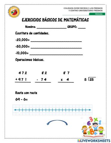 Ejercicios básicos de matemáticas