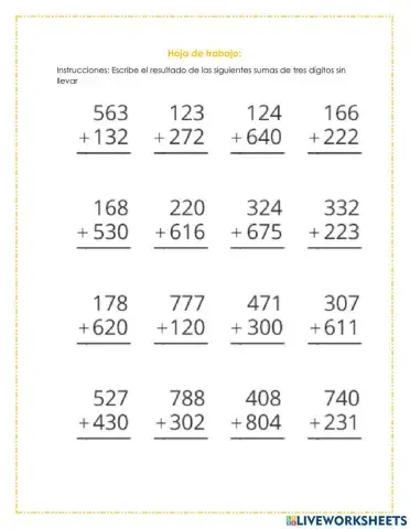 Suma de tres dígitos