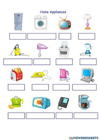 Home appliances names