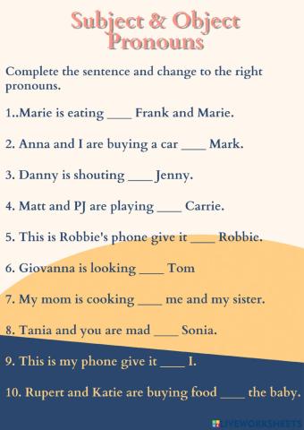 Subject and Object pronouns