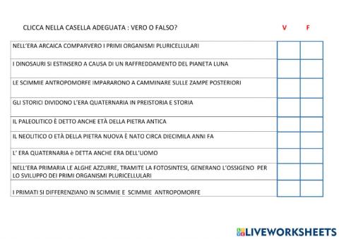 Evoluzione della vita (Era arcaica...era quaternaria)