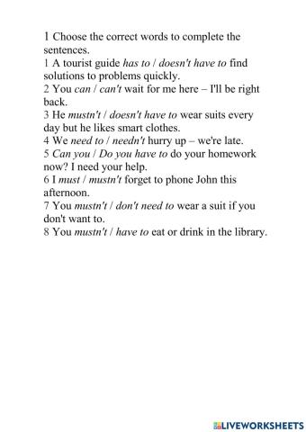 Modal verbs permission