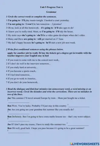 Solutions Pre intermediate Unit 5 Test