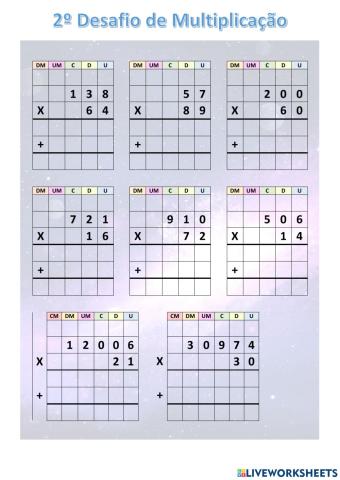 Multiplicação por 2 algarismos
