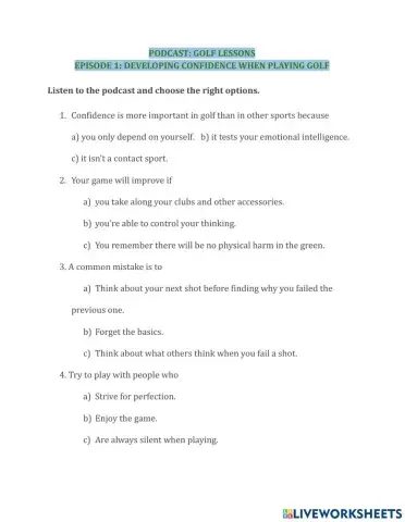 Golf Lessons - Episode 1