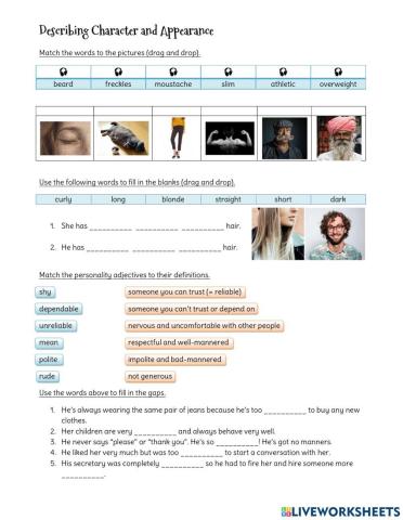 Describing Character and Appearance