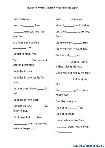 I want to break free- Queen