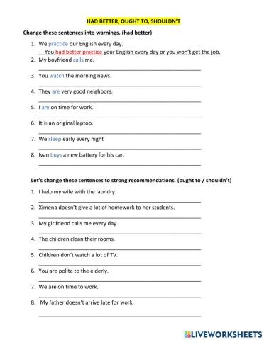 Had better, ought to, shouldn't