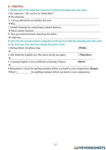 Đề 4-viết lại câu- tiếng anh 8 kỳ 2